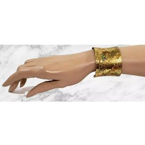 Evocateur Gold Wide Cuff Bracelet, Confetti Cuff *RARE!*
